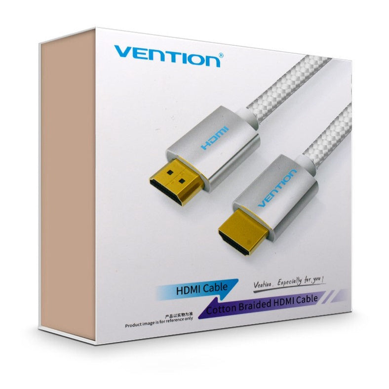 [CLEARANCE] Vention HDMI 2.0 Cable Cotton Braided Round (Male to Male) 4KHD 60Hz Video Cable with Tangle-free Cord (1.5-Meters) (AAB)