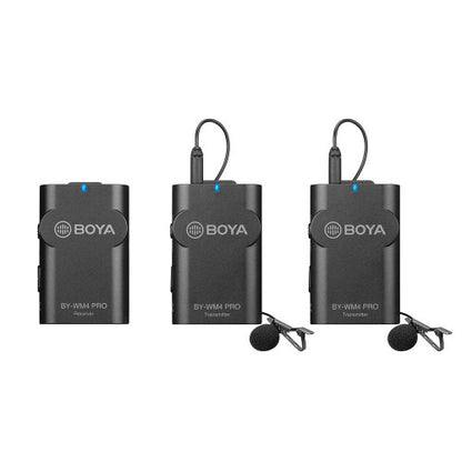 [CLEARANCE] Boya BY-WM4 Pro K2 Portable 2.4G Wireless Lavalier Lapel Microphone System (Dual Transmitters + One Receiver) with Hard Case for DSLR Camera Camcorder Smartphone PC Tablet Sound Audio Recording Vlog Live Streaming Livestream Interview