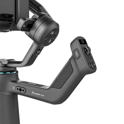 FeiyuTech SCORP-C 2 3-Axis Handheld Camera Gimbal Stabilizer with 3.5Kg Max Payload, 14-Hour Battery Life, USB-C, Buckle Design 3-Axis Motor Locks, AI Smart Tracking, OLED Status Indicator, Extended QR Quick Release Plate & 1/4"-20 Threads