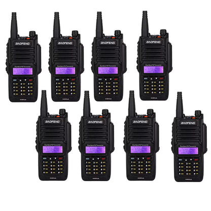 BaoFeng UV-9R PLUS (Set of 5/6/7/8/9/10) Walkie-Talkie Dual-Band VHF/UHF Transceiver 8W PC Programmable Two-Way Radio with 128 Store Channels, 136-174/400-520MHz Frequency Range, 9km Talking Range, Clear Voice Output, IP67 Waterproof