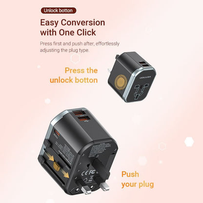 [CLEARANCE] Vention 20W Multi-Port Universal Travel Adapter with Fast Charging USB PD Ports, US/AU/UK/EU Male and Female Plugs for Smartphone, Tablet, Laptop etc. | FJCB0
