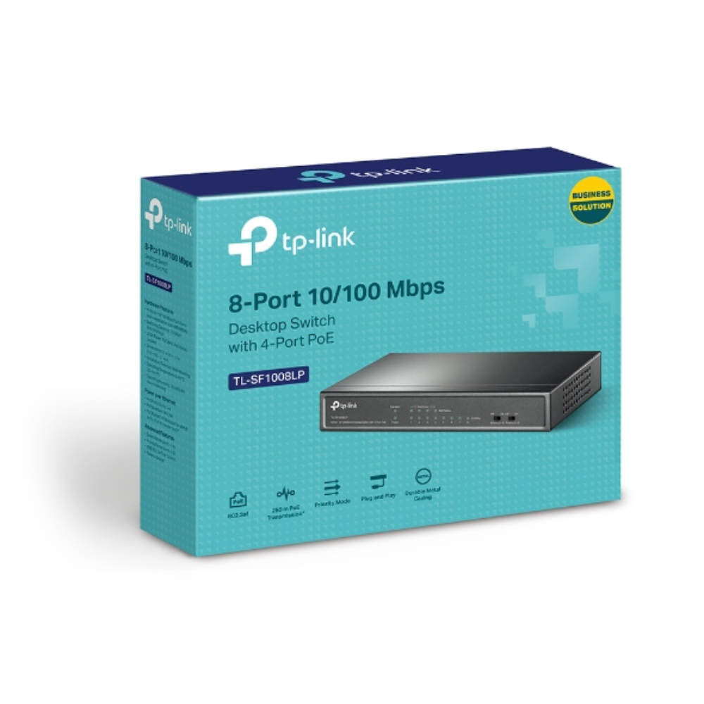 TP-Link TL-SF1008LP 8-Port 10/100Mbps + 4-Port PoE Desktop Switch