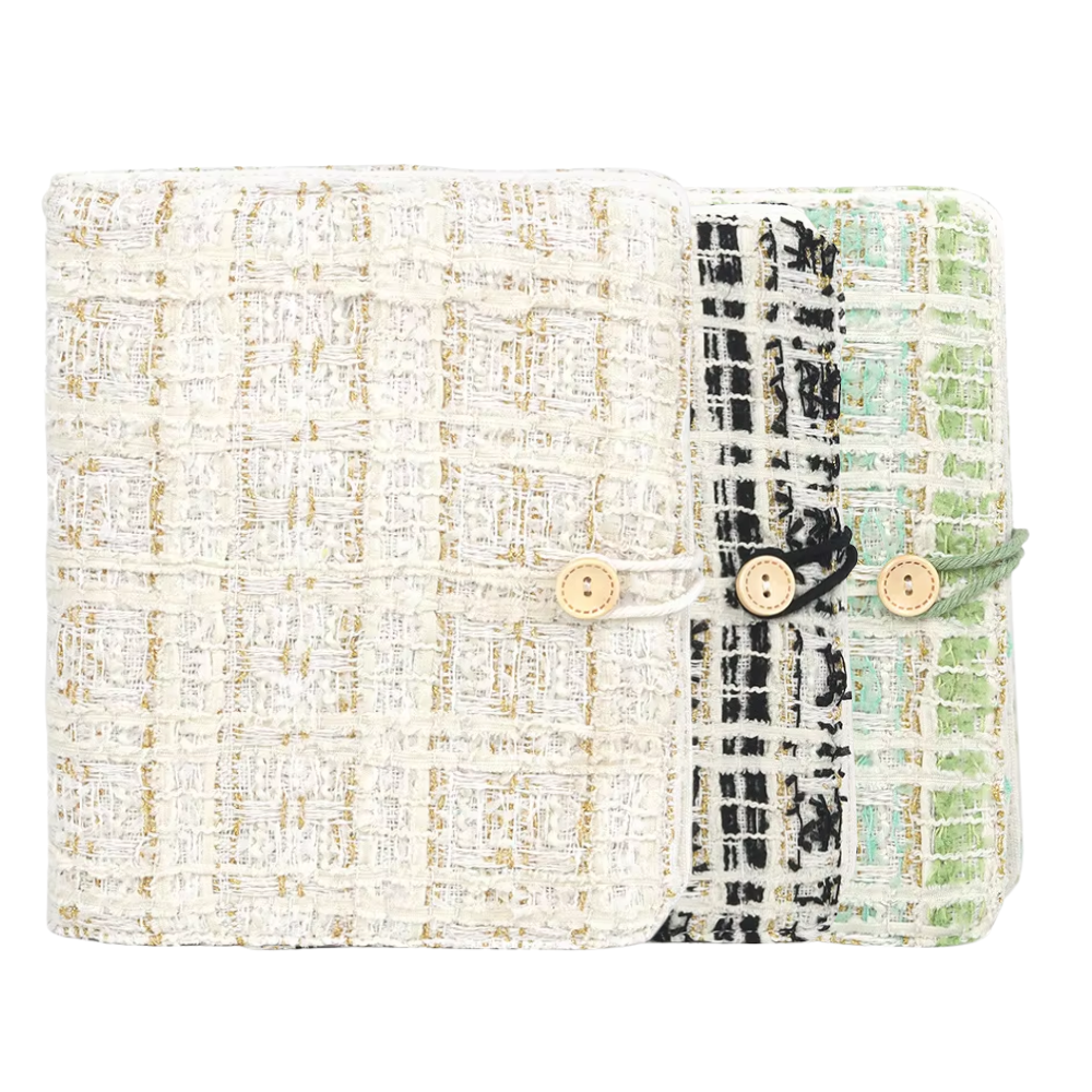 Pikxi 160 Pockets 20 Pages Tweed Cloth Soft Fabric Photo Album for FUJIFILM Instax Mini Instant Film Camera | Black Green White | JG Superstore
