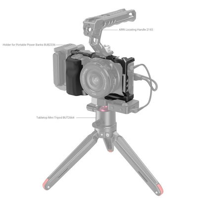 SmallRig Formfitting Camera Cage with Handgrip for Sony ZV-E10 Digital Camera with Arca-Type QR Quick Release Base, 1/4"-20 & 3/8"-16 Accessory Threads and Screw, Cold Shoe Mounts, Strap Slots and Rubber Padding 3538B