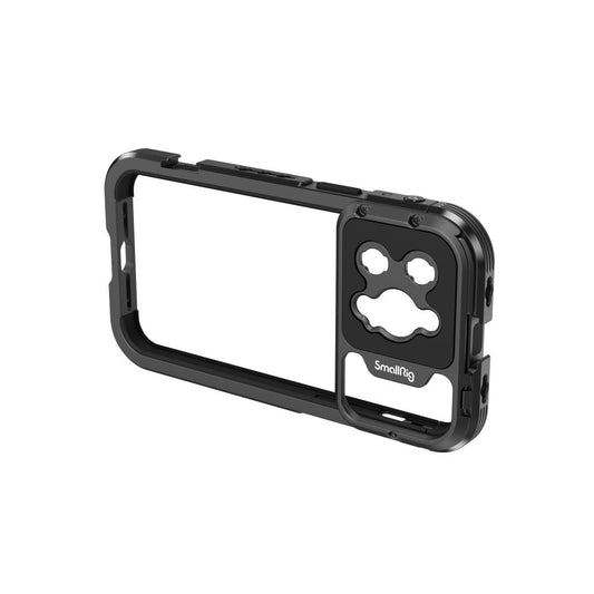 SmallRig Mobile Video Cage with 1/4"-20 Threaded Holes, Wrist Strap Hole, Cold Shoe Mounts, Built-In Pads and Horizontal & Vertical Shooting for Iphone 14 Pro Max 4077