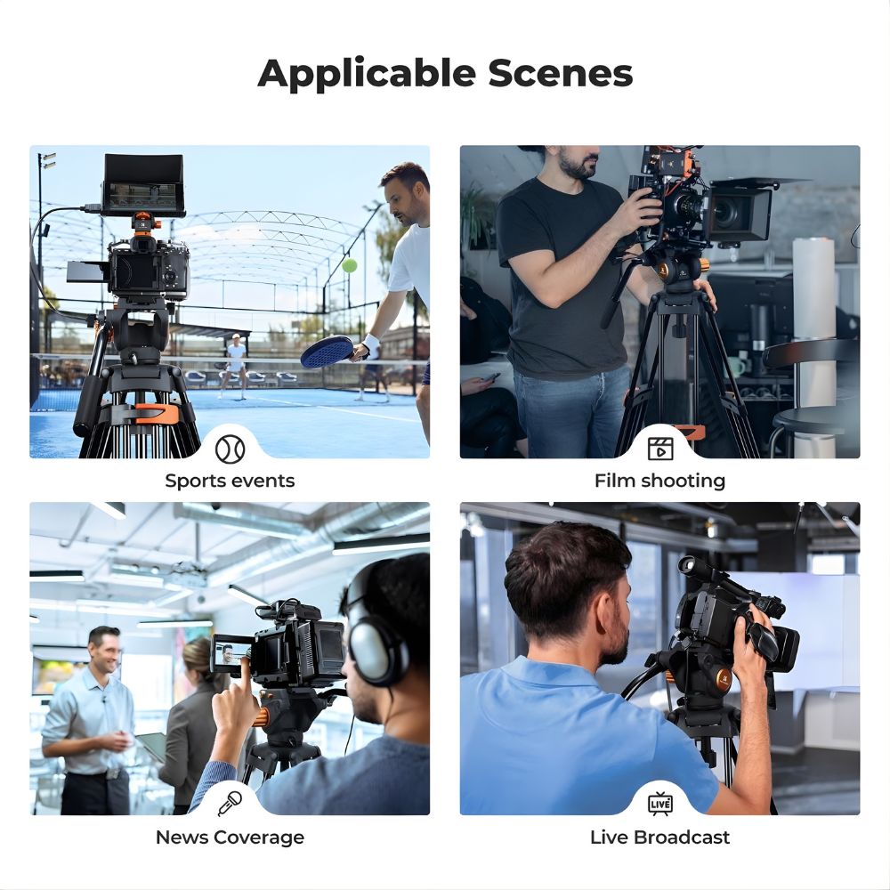 K&F Concept VA3+BV70 360° Fluid Head Video Tripod