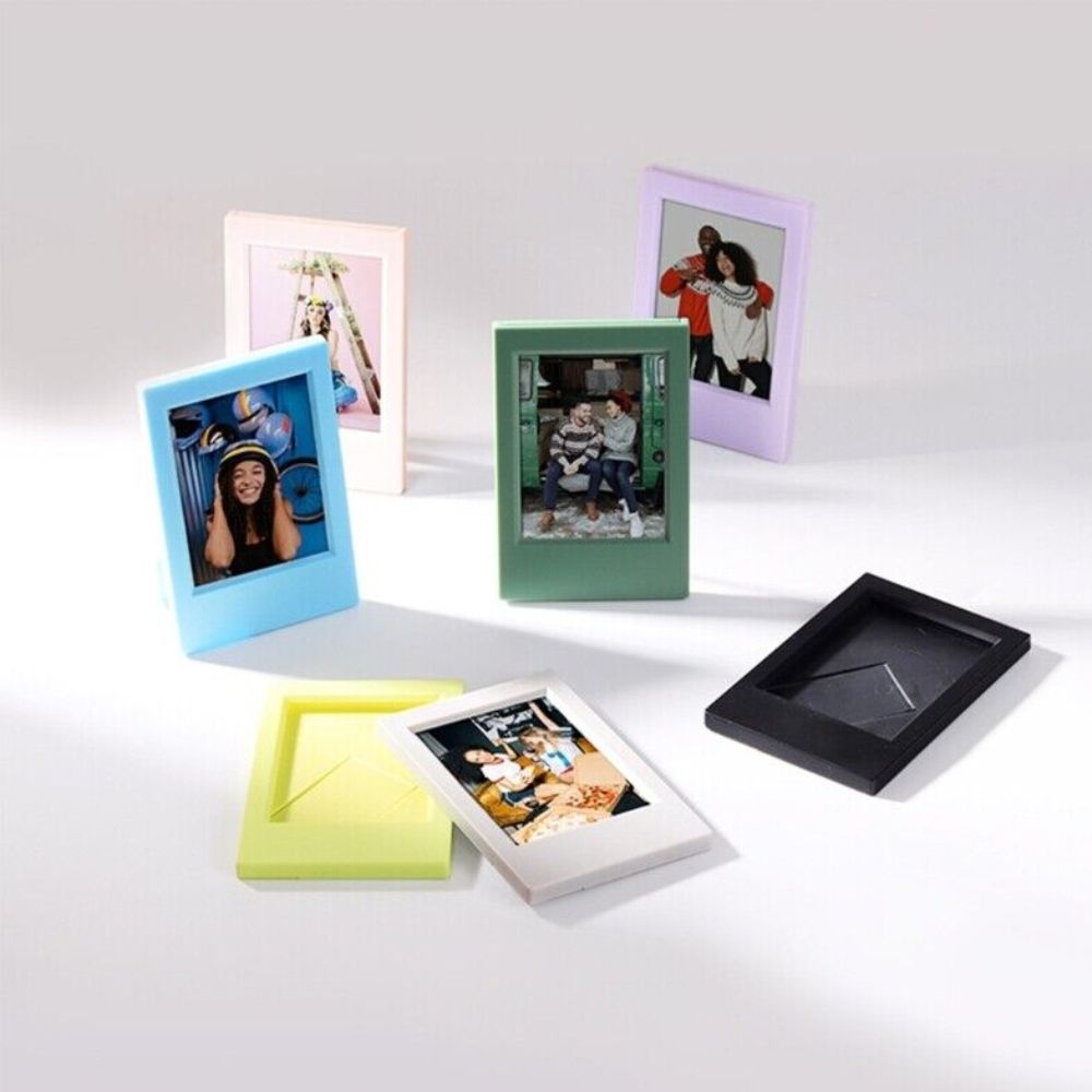 Pikxi Pastel Color Solo Instant Mini Film Photo Frame for FUJIFILM Instax mini Cameras with Stand - Available in Blossom Pink, Pastel Blue, Lilac Purple, Indigo, and Athens White, Charcoal Gray, Sugar Yellow, Avocado Green