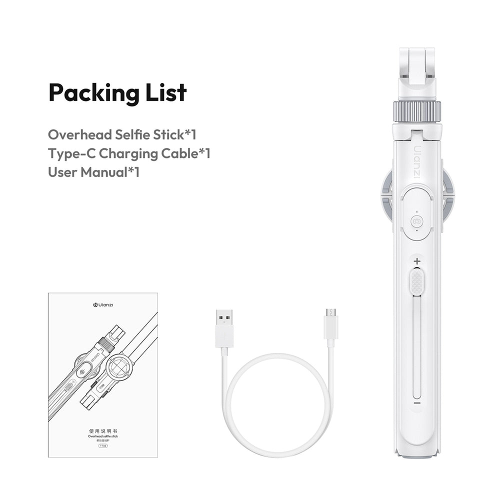 Ulanzi 4-in-1 Magnetic Selfie Stick Tripod with Multiple Shooting Modes, 360° Rotation 270° Tilt, Push-Pull Adjustable Leg, Dual Cold Shoe Mount for Photography, Live Recording, Content Creation & Videgraphy | TT88