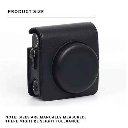 Pikxi Protective Leather Style Case for FUJIFILM Instax Mini 99 Instant Film Camera with Body Strap - Available in Brown and Black