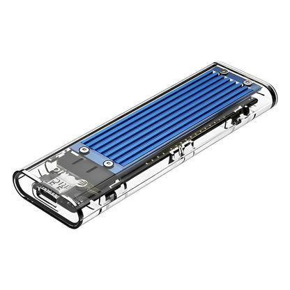[CLEARANCE] ORICO M.2 NVMe SSD Solid State Drive Transparent Enclosure with USB 3.1 Type-C Output, 10Gbps Transfer Rate, 2TB Max Capacity for Windows, Mac OS, Linux | TCM2-C3