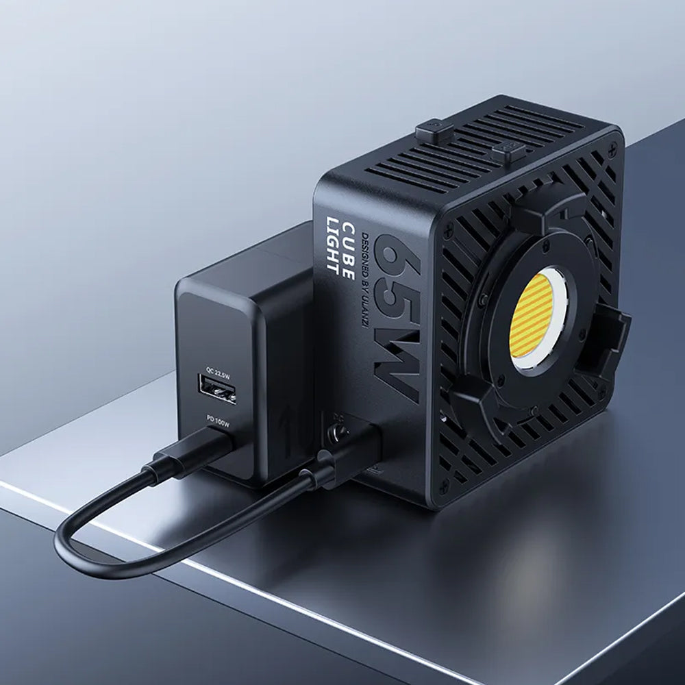 Ulanzi EC65 65W Portable Bi-Color LED Video Light, 2700k-6500k, App Control, Optical Condenser, Reflector, Diffuser, Battery 96Wh