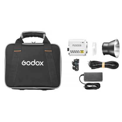 Godox ML60IIBi 70W Bi-Color LED Monolight Kit with AK-B02 V-Mount Battery Handgrip Kit, 2800-6500K CCT Color Temperature, 11 Special Light Effects, Onboard App Control w/ Max 98.4Ft Range for Shooting Outdoors, Lighting