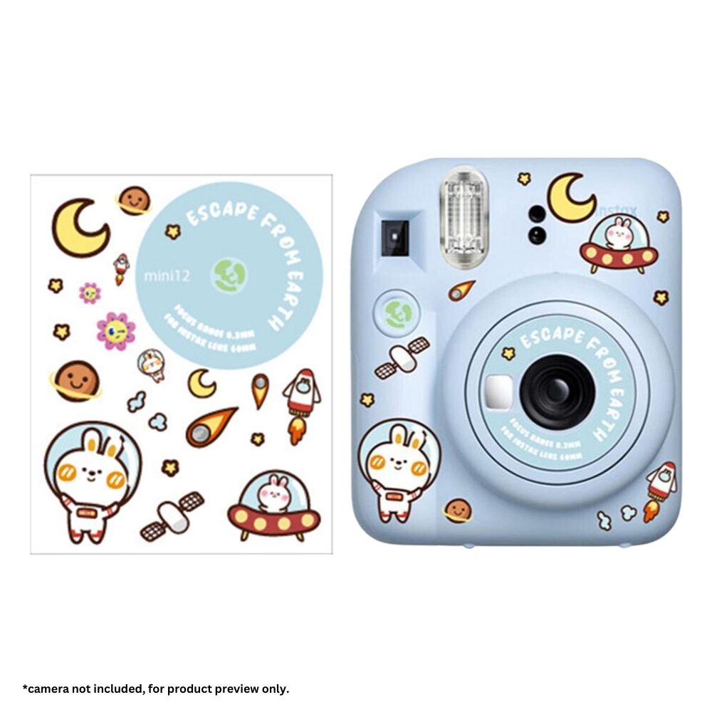 Pikxi Cartoon Body Patch Sticker Set for Instax mini 12 Film Camera - Available in Milk Cow, Blossom Pink, Pastel Blue, Mint Green, and Lilac Purple