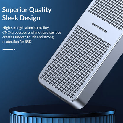 [CLEARANCE] ORICO M221C3 NVMe to USB 3.2 Gen1 M.2 NVMe SSD Enclosure with Built-in Aluminum Alloy Heatsink, 2-in-1 USB-C to C/A Data Cable, 6Gbps Fast Data Transmission Rate, 4TB Max. Supported Capacity for Windows, macOS, Linux, Android