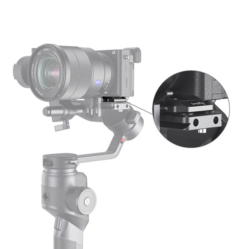 SmallRig Camera Riser Plate for Moza AirCross 2 Handheld Gimbal with 1/4"-20 Mounting Screw, M3 Threads with Anti-Twist Pin and Rubber Pad 2827