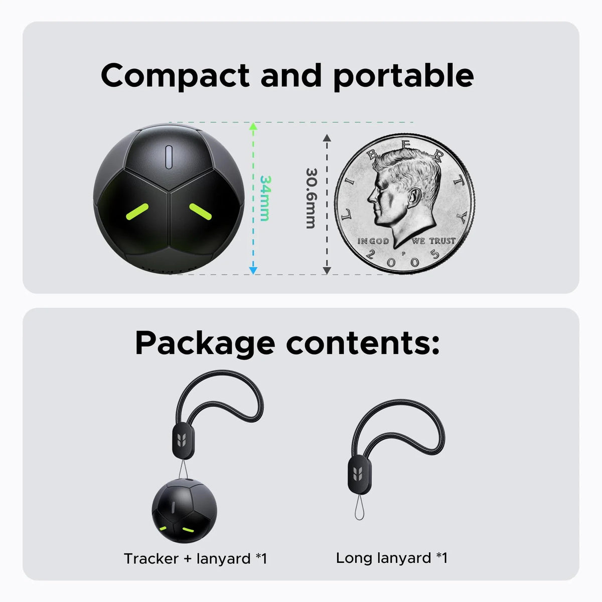 UGREEN FineTrack 2 Smart Finder Works w/ Apple Find My IP68 5–7 Year Battery Football Design | FT309