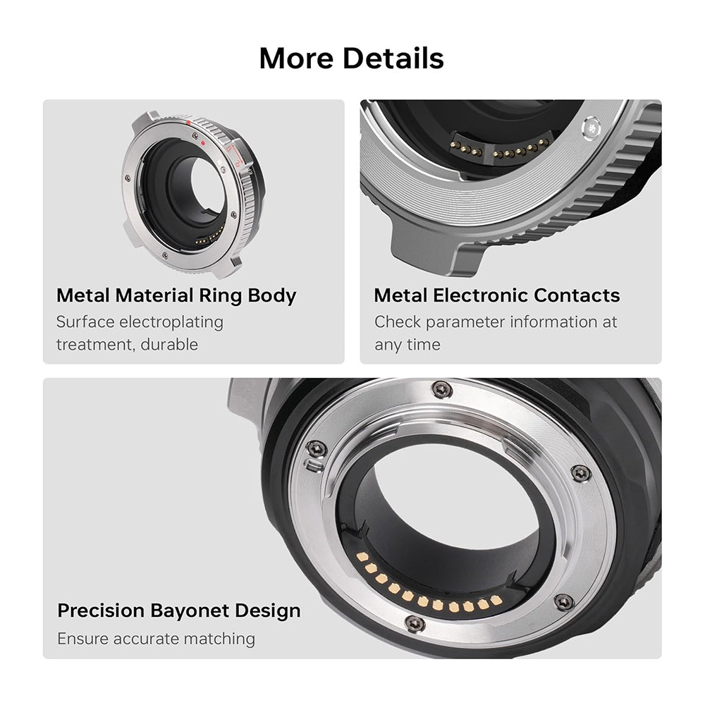 Viltrox EF-M1 Pro Lens Mount Adapter for Canon EOS EF / EF-S Series Lenses to Panasonic Olympus M43 MFT Digital Cameras with Rotary Lock, USB Type-C Port, EXIF Signal Transmission and IS Anti Shake Function