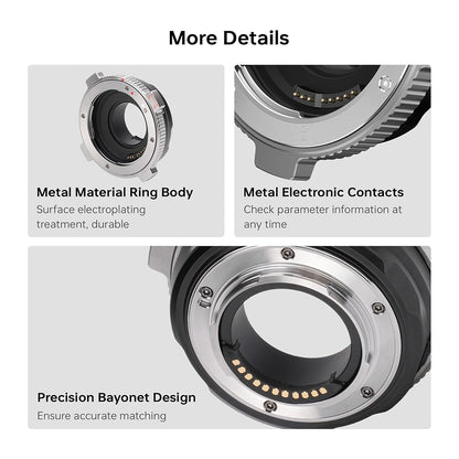 Viltrox EF-M1 Pro Lens Mount Adapter for Canon EOS EF / EF-S Series Lenses to Panasonic Olympus M43 MFT Digital Cameras with Rotary Lock, USB Type-C Port, EXIF Sigl Transmission and IS Anti Shake Function