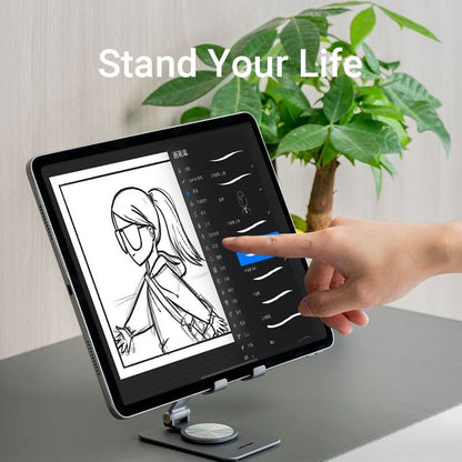 Vention Articulating Aluminum Alloy Tablet and Phone Holder Desk Stand with 360 Degree Rotatable for iPad, iPhone, Galaxy Tab, Android Smartphones etc. | KSDH0