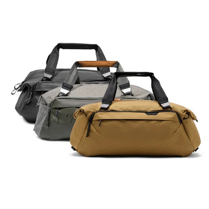 Peak Design 65L Travel Duffel Weatherproof Bag with Padded Straps, 6 Total Pockets | Sage