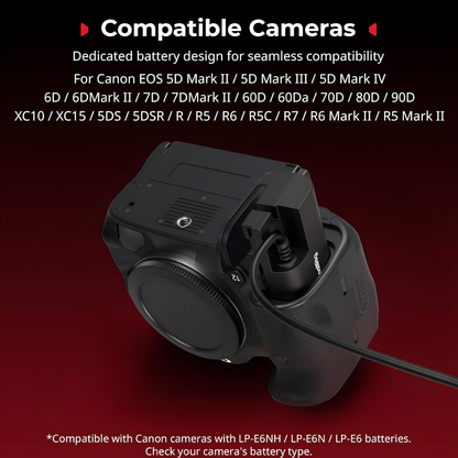 SmallRig DT-E6P 22.8" Coiled D-Tap to LP-E6P Dummy Battery Power Cable