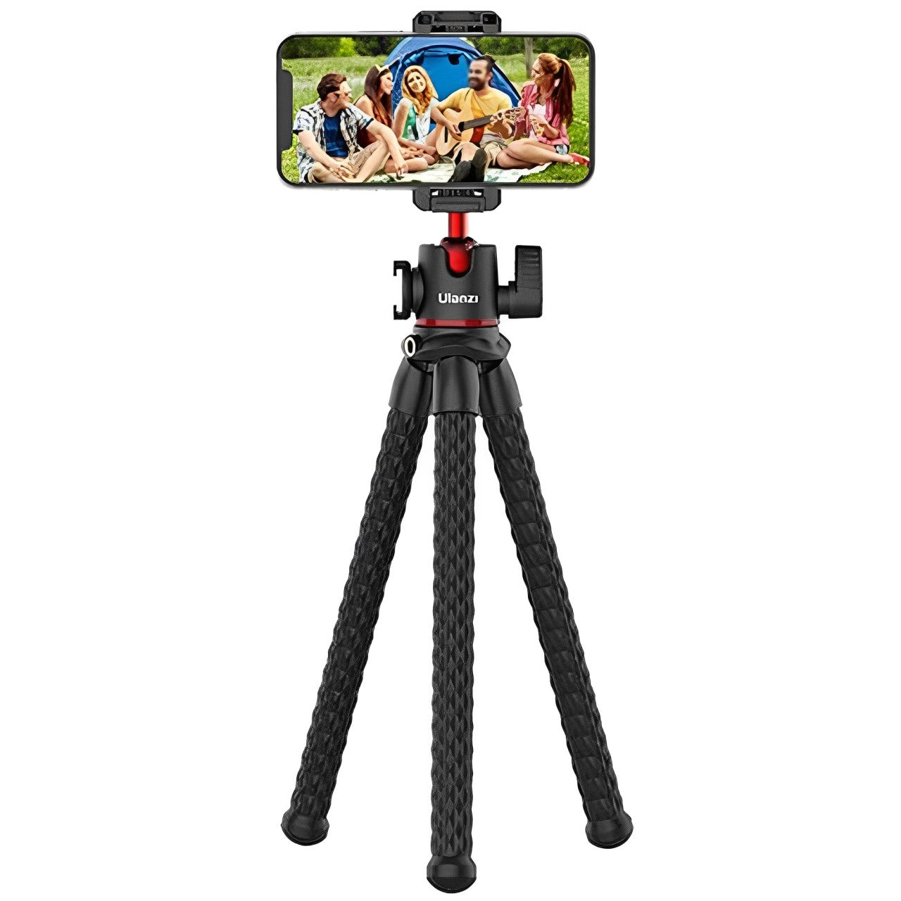 Ulanzi MT-33 Flexible Octopus Tripod with Double Cold Shoe Ball Head C-Clamp with Max 2kg / 11.8" Weight and Height, ABS + TPR Rubber Legs and 2.36" to 3.33" Smartphone Size Compatibility for Vlog Vlogging, Interviews, Content Creation