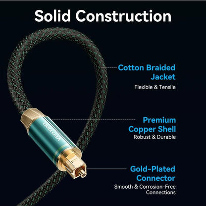 [CLEARANCE] Vention 10mToslink Optical Fiber Male to Male Hi-Fi Audio Cable, Supports S/PDIF Port for TV, Gaming Console, DVD Player, Speaker, Soundbar, and Amplifier | BKBGL