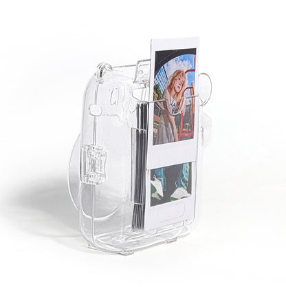 Pikxi CM12 Fujifilm Instax Mini 12 Clear Transparent Protective Camera Case Bag with Shoulder Strap