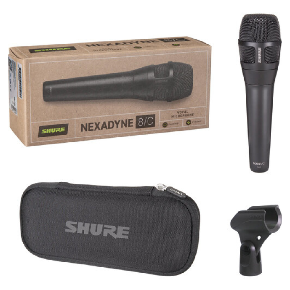 Shure NEXADYNE 8/C Handheld Vocal Microphone Cardioid Revonic Dynamic Mic with Dual-Engine Transducer, XLR for Music Instruments & Live Stage Performers | NXN8/C
