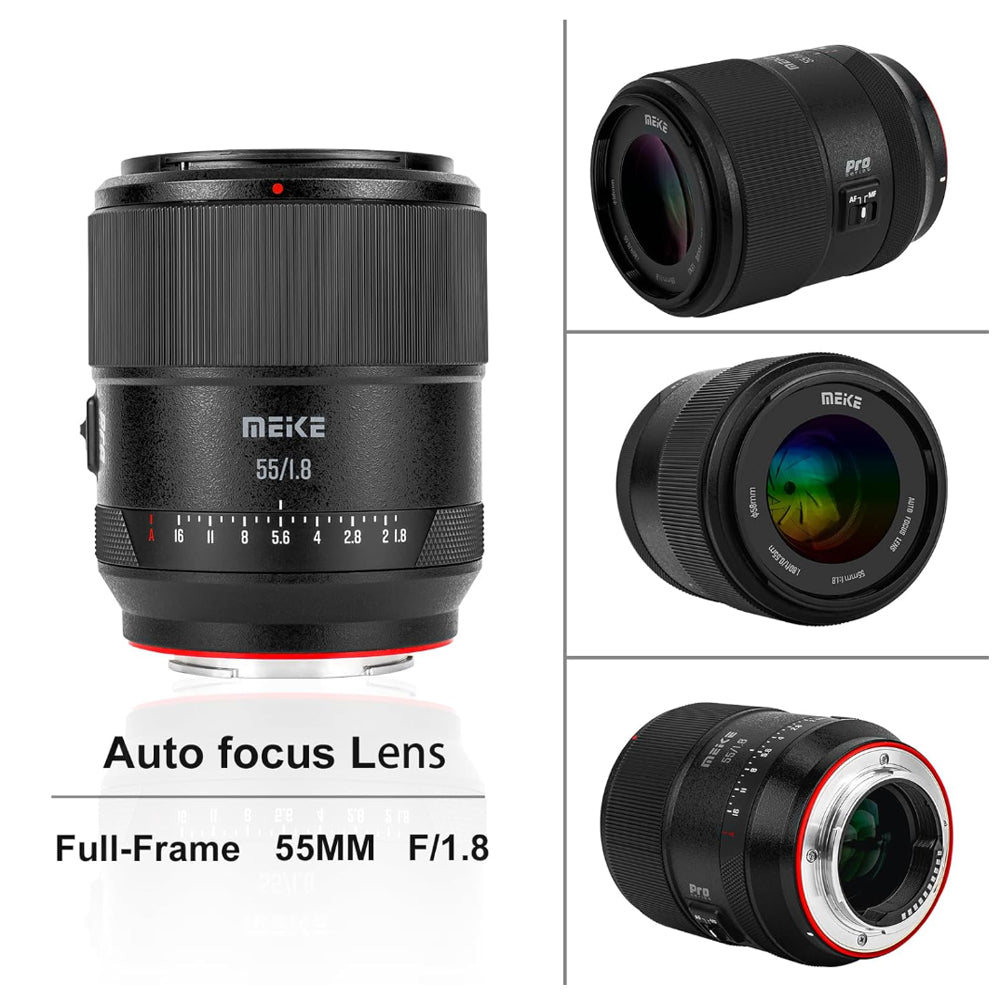 Meike 55mm F/1.8 Pro AF Portrait-Length Prime Lens Full Frame FUJIFILM X Mount, Fast Aperture, Autofocus / Manual Focus Mode, STM Stepping Motor and USB Port for Firmware Upgrades for Photography
