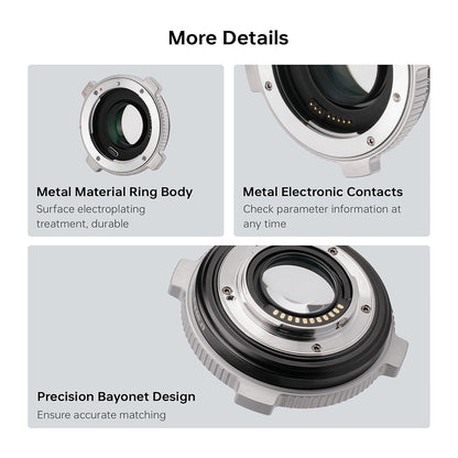 Viltrox EF-M2 Pro Lens Mount Adapter for Canon EOS EF / EF-S Series Lenses to Panasonic Olympus M43 MFT Digital Cameras with AF Autofocus 0.71x Focal Reducer Booster, Rotary Lock, USB Type-C Port, EXIF Sigl Transmission & IS Anti Shake Function
