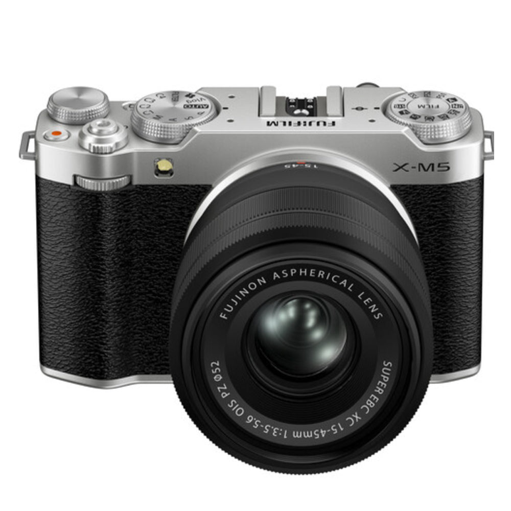 FUJIFILM X-M5 Body with XC 15-45mm f/3.5-5.6 OIS PZ FUJINON Autofocus Lens - Mirrorless Camera Kit | 26.1MP APS-C X-Trans 4 CMOS Sensor, X-Processor 5, 6.2K/30fps Video, AI-Driven Subject Detection & Digital Image Stabilization