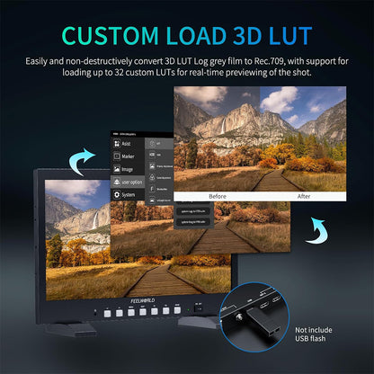 FEELWORLD FVM215 (21.5") High-Bright 1000nit Broadcast Monitor for 4K 60Hz Support, 3G-SDI & HDMI In & Out, V-Mount Battery Plate, 3D LUT, Waveform for Professional Videography Cinematic Production