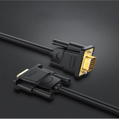 [CLEARANCE] UGREEN 3-Meter DB9 RS232 9-Pin Serial Cable Female to Male with Built-In Locking Bolts for Personal Computers, Equipment, and Peripherals | 20147