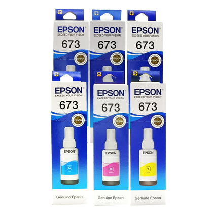 [CLEARANCE] Epson 673 Ink Refill Bottle (70mL) for Printer EcoTank L800 / L805 / L810 / L1800 (Black, Cyan, Magenta, Yellow, Light Cyan, Light Magenta)