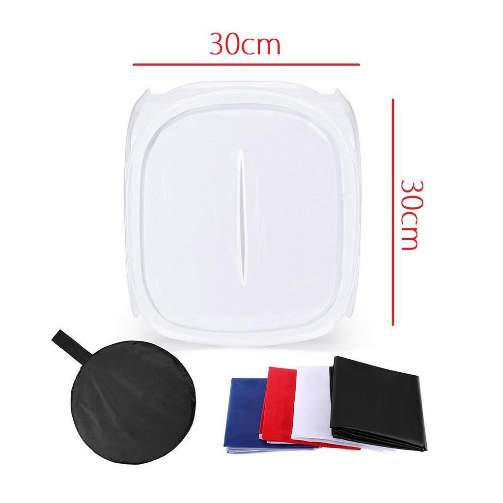 Pxel LT30 30x30cm Light box Tent Softbox Diffuser for Camera Studio Product Photography with 4 Backdrops