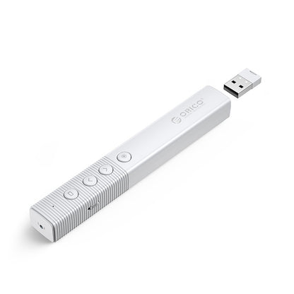 [CLEARANCE] ORICO 2.4GHz Wireless Presentation Remote Clicker (AAA Battery, Built-in Battery) with 50m Control Range, 3R Class Laser, 360° Directiol Point, Magnetic USB Receiver for Windows, macOS, Linux, Android | Black, White