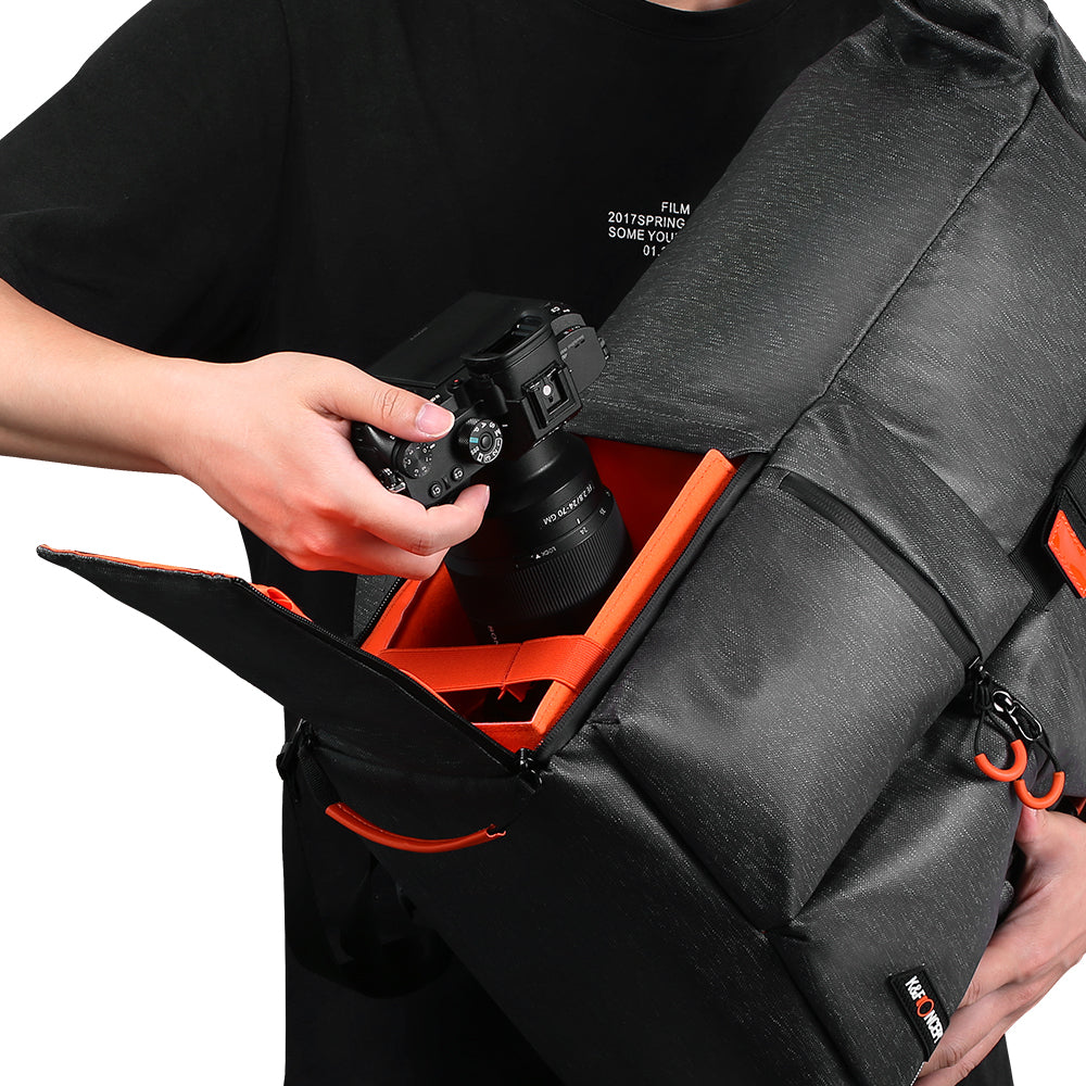 K&F Concept Camera Waterproof Backpack Bag with Rain Cover for DSLR Cameras