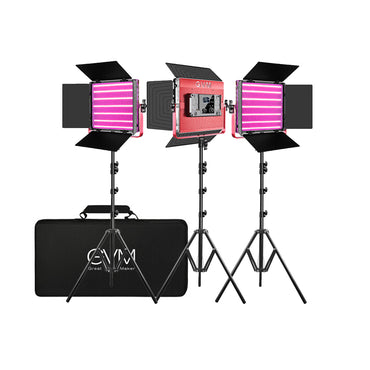 GVM RGB LED Video Bi-Color Soft Light Studio Kit with Wireless Connection, 3200 to 5600K Color Temperature and App Support for Photography and Videography | 1200D-3L