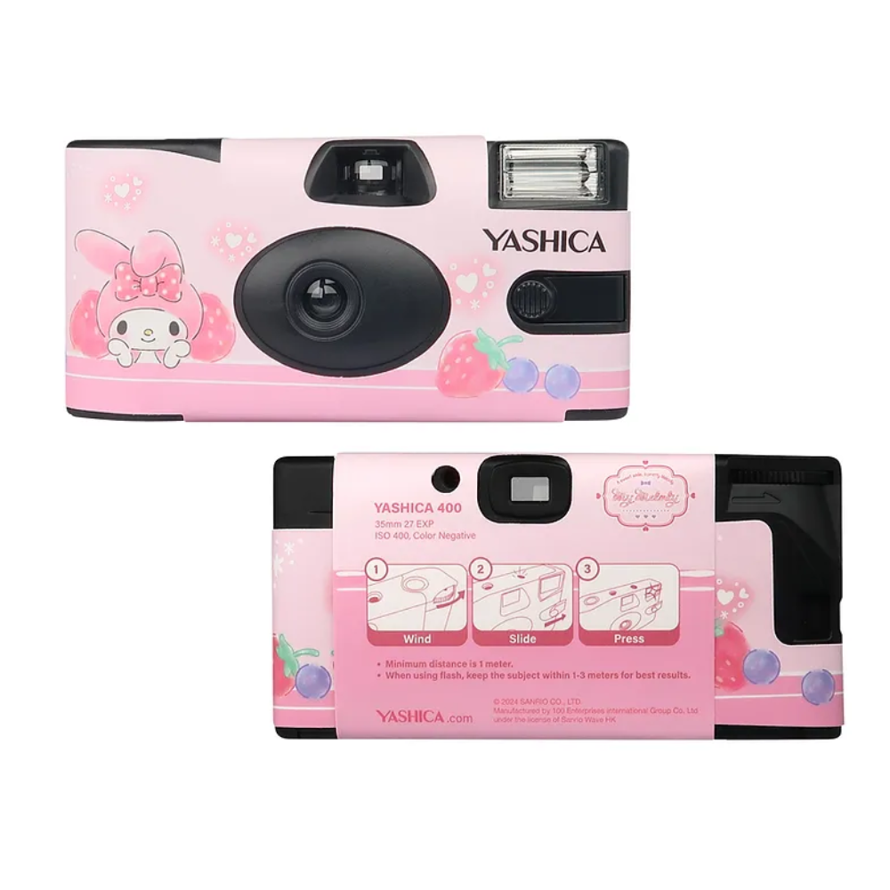 YASHICA x SANRIO Series 35mm ISO 400 F/11 Single Use Film Camera with 27 EXP Exposures for Color Prints and Photography