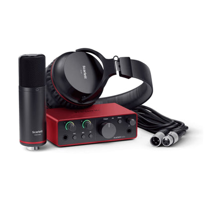 Focusrite Scarlett Solo Studio 3rd Gen USB Audio Interface with Microphone & Headphones for Simultaneous Recording Vocals & Guitar