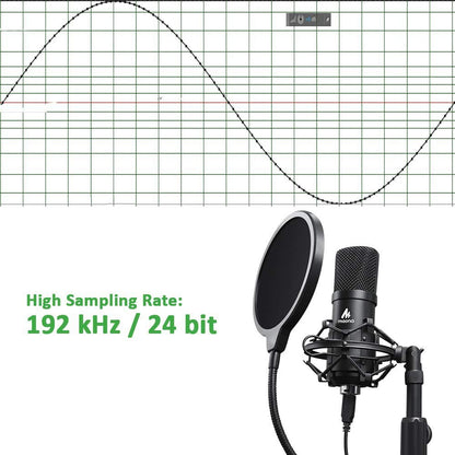 [CLEARANCE] Maono AU-A04TC Professiol Studio Cardioid Condenser USB Podcast Streaming Microphone Kit with Aluminum Organizer Storage Case for Smartphones PC Laptops A04TC A04T