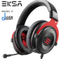 EKSA E900 Gaming Headset-Xbox One Headset, PS4 Headset Noise Cancelling Headset with Mic & LED Light, Compatible with PC, PS4, Xbox One Controller, Nintendo Switch (Black Red, Black Purple, Black Green)