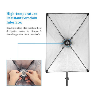 Pxel SB-1B-50X50 Single E27 Base Socket Light Lamp Bulb Holder Adapter for Photo Video Studio Softbox 50x50cm