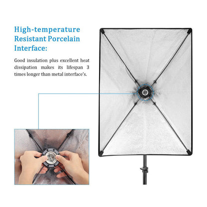 PXEL SB-1B-40X40 Single E27 Base Socket Light Lamp Bulb Holder Adapter for Photo Video Studio Softbox 40cm x 40cm