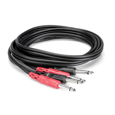 Hosa Technology CPP-201 Two 1/4 Phone Male to Two 1/4 Phone Male Unbalanced Cable (Molded Plugs) - 3.3'