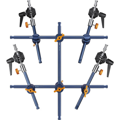 Godox Multi Reflector Array Grip Kit Set Bundle for KNOWLED LiteFlow Panel Lights with 39.3" / 29.5" / 19.6" / 9.8" Extension Rods, Ball Joint Arms, Single / Dual Knob Gags and Clamps for Lighting and Studio Equipment