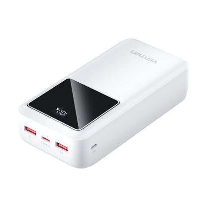 [CLEARANCE] Vention 30000mAh 22.5W/20W PD Fast Charging Power Bank with 3-Port Output, Smart LED Digital Display for iPhone, iPad, Airpods, Tablet, Android Smartphone, Smartwatch - Black, White