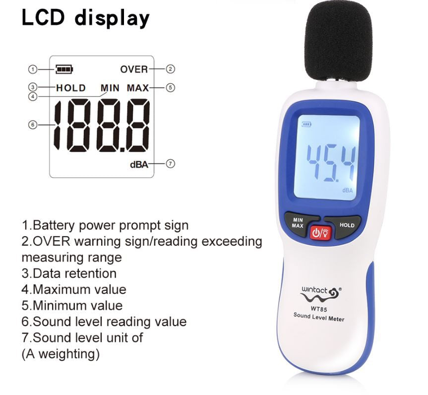 [CLEARANCE] Wintact by Benetech WT85 Sound Level Noise Decibel Meter Tester