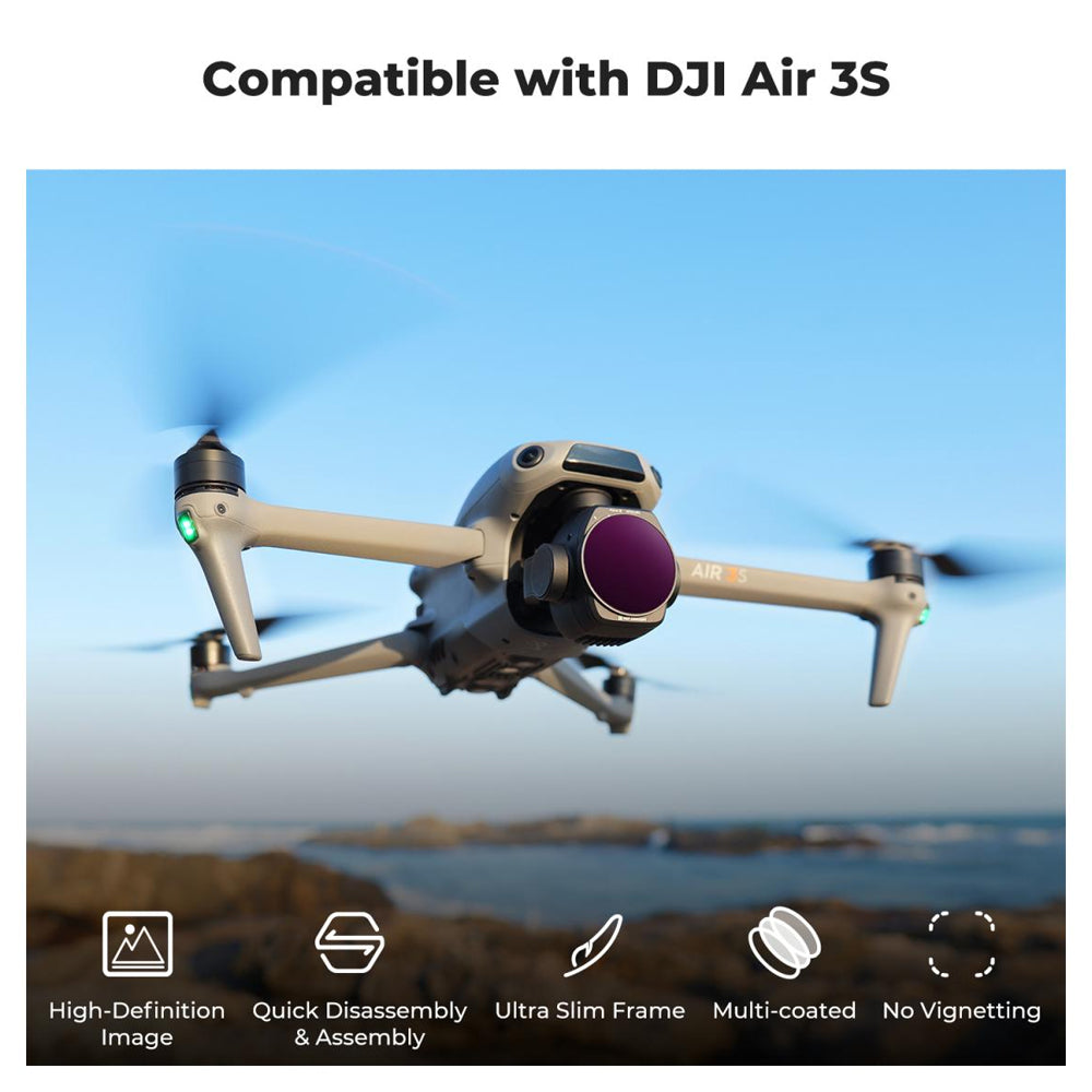 K&F Concept Nano-X Series ND8 16 32 64 Neutral Density + CPL Circular Polarizer Lens Filter for DJI AIR 3S Drone with Reduced Glare, 28 Multi Layer Coated AGC Optical Glass, Water, Dust and Scratch Resistant
